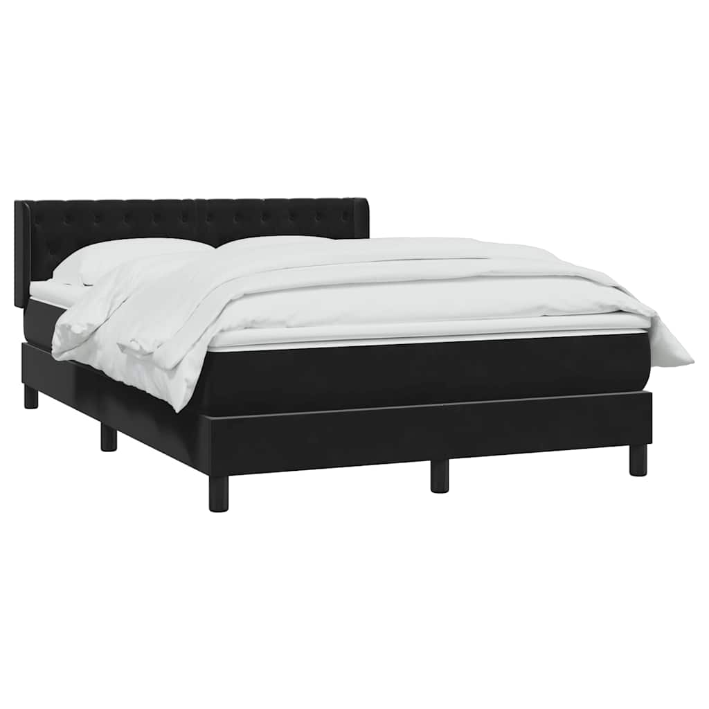 Box Spring Κρεβάτι με στρώμα Μαύρο 140x220 cm Βελούδινο