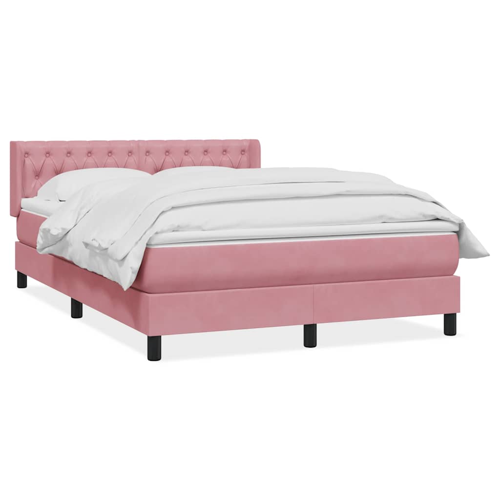 Box Spring κρεβάτι με στρώμα ροζ 160x220 cm Βελούδινο
