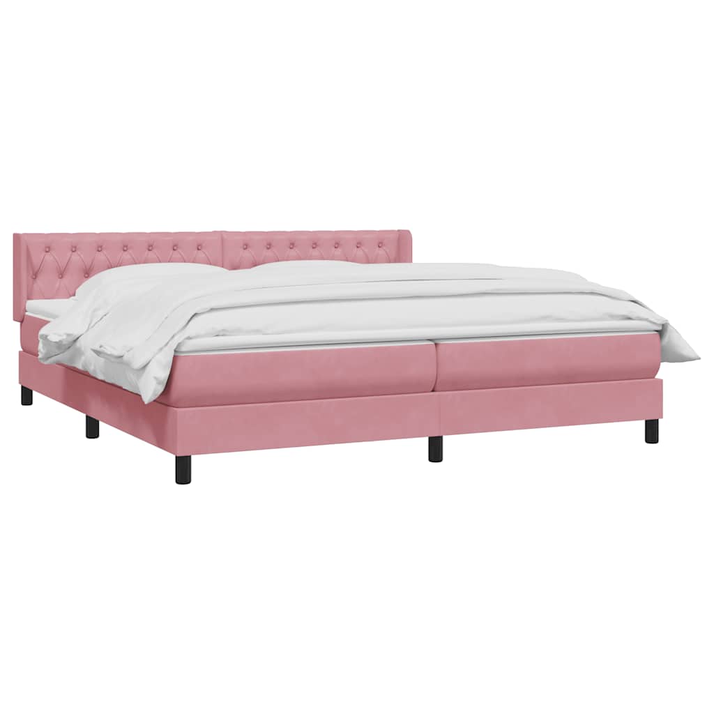 Box Spring κρεβάτι με στρώμα ροζ 180x220 cm Βελούδινο - Pakobazaar