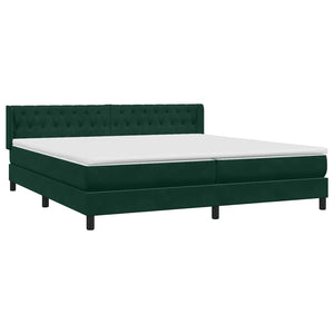 Box Spring Κρεβάτι με στρώμα Σκούρο πράσινο 200x220cm Βελούδινο - Pakobazaar