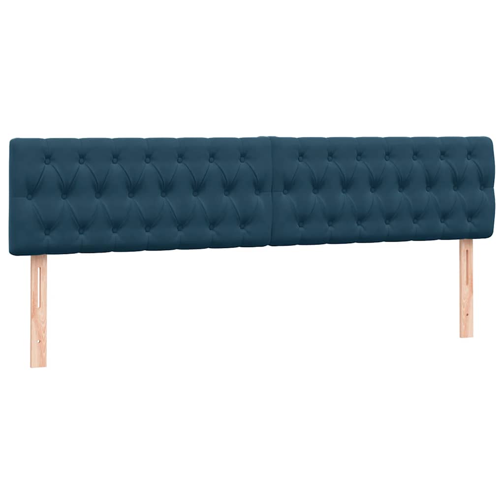Box Spring κρεβάτι με στρώμα σκούρο μπλε 200x220 cm Βελούδινο - Pakobazaar