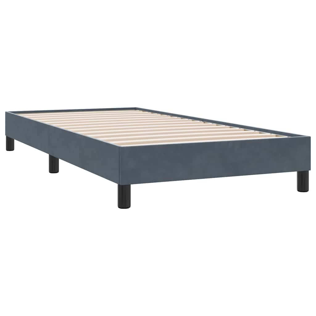 Box Spring Κρεβάτι με στρώμα Σκούρο γκρι 80x210 εκ. Βελούδινο