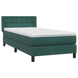Box Spring Κρεβάτι με στρώμα Σκούρο πράσινο 80x210 cm Velvet - Pakobazaar