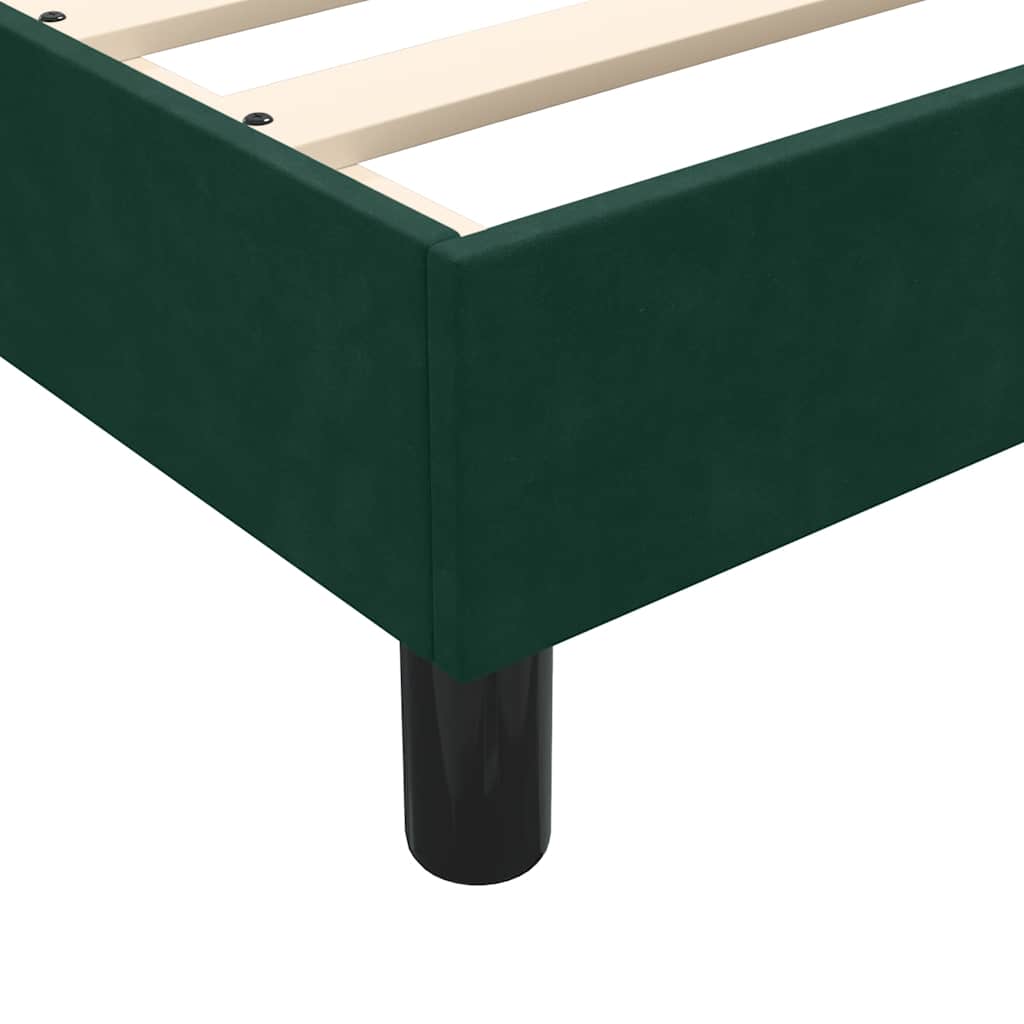 Box Spring κρεβάτι με στρώμα σκούρο πράσινο 90x210εκ. Βελούδινο