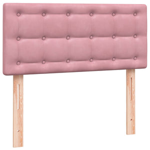 Κρεβάτι Boxspring με Στρώμα Ροζ 100x210 εκ. Βελούδινο