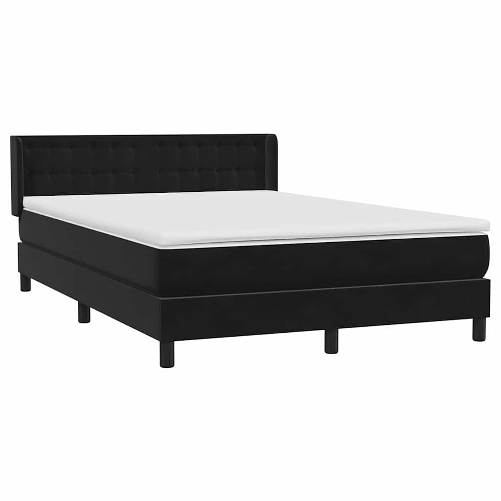 Κρεβάτι Boxspring με Στρώμα Μαύρο 1140x210 εκ. Βελούδινο - Pakobazaar
