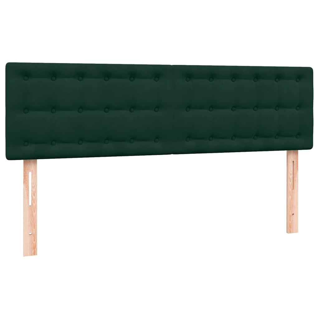 Κρεβάτι Boxspring με Στρώμα Σκούρο Πράσινο 140x210εκ. Βελούδινο
