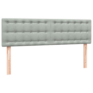 Κρεβάτι Boxspring με Στρώμα Ανοιχτό Γκρι 160x210 εκ. Βελούδινο