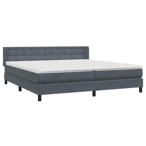 Κρεβάτι Boxspring με Στρώμα Σκούρο Γκρι 180x210 εκ. Βελούδινο