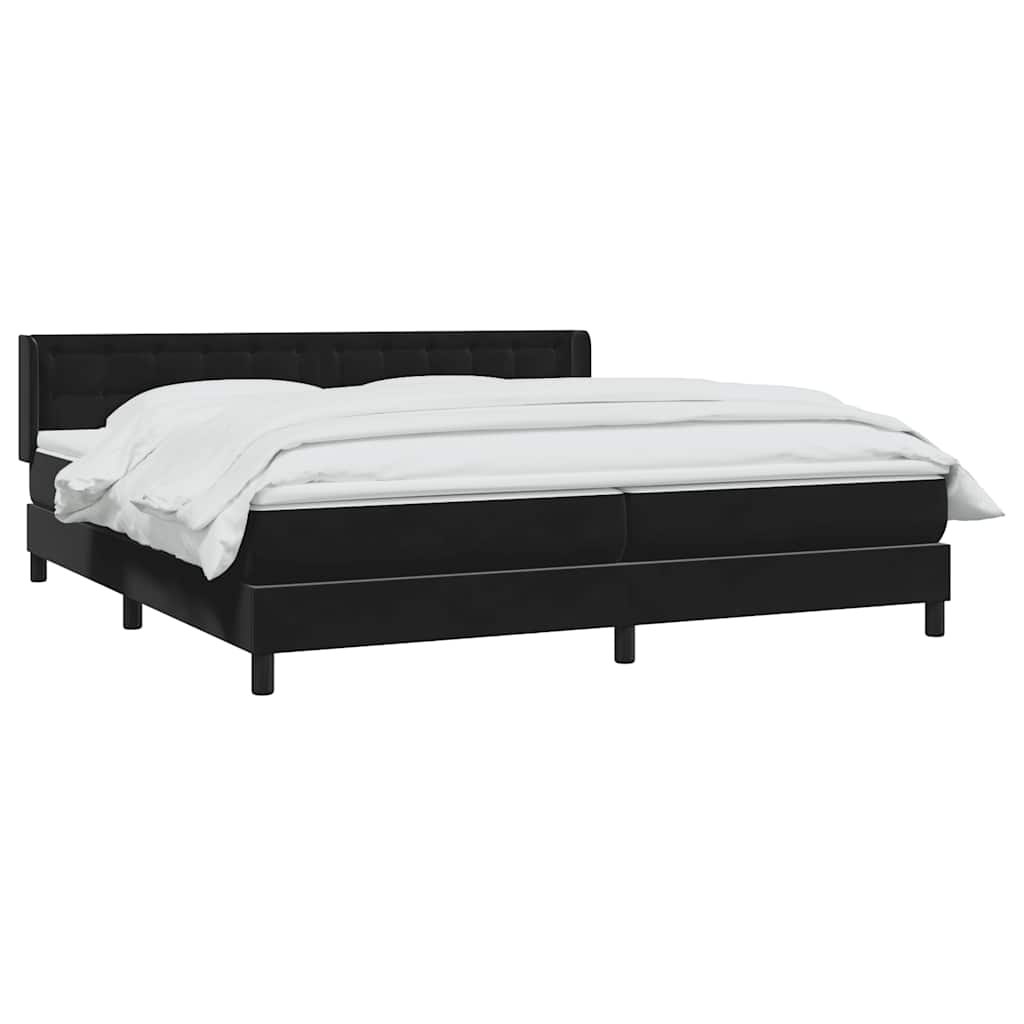 Κρεβάτι Boxspring με Στρώμα Μαύρο 180x210 εκ. Βελούδινο