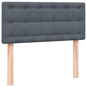 Box Spring Κρεβάτι με στρώμα Σκούρο γκρι 100x220 εκ. Βελούδινο - Pakobazaar