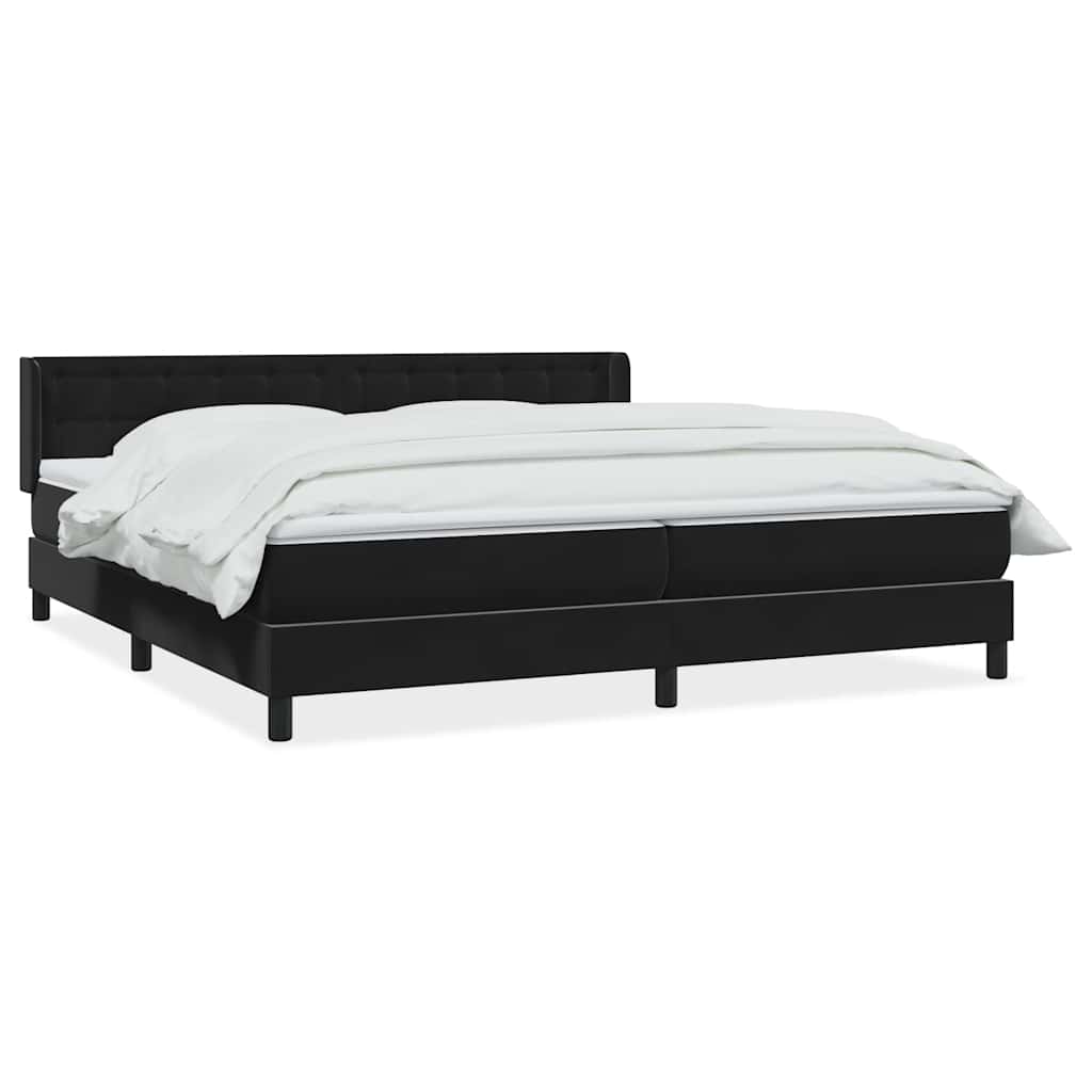 Box Spring Κρεβάτι με στρώμα Μαύρο 180x220 cm Βελούδινο