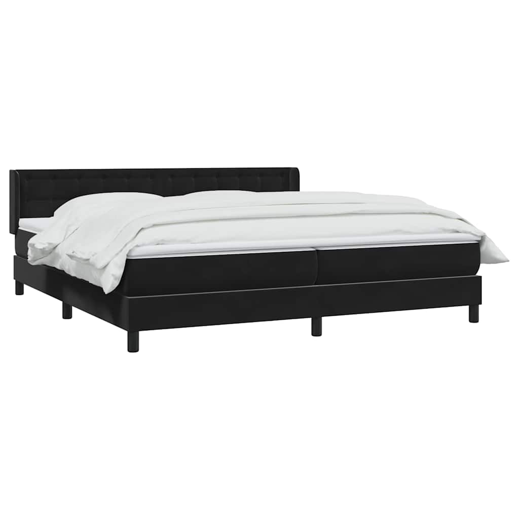 Box Spring Κρεβάτι με στρώμα Μαύρο 180x220 cm Βελούδινο