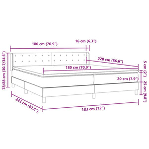 Box Spring κρεβάτι με στρώμα σκούρο μπλε 180x220 cm Βελούδινο - Pakobazaar