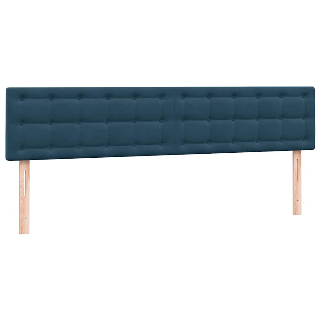 Box Spring κρεβάτι με στρώμα σκούρο μπλε 200x220 cm Βελούδινο - Pakobazaar