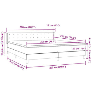 Box Spring κρεβάτι με στρώμα ροζ 200x220 cm Βελούδινο - Pakobazaar