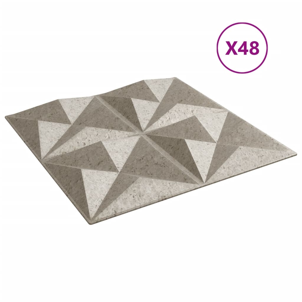 Πάνελ Τοίχου 48 τεμ. Τσιμέντο Origami 50 x 50 εκ. 12 μ² από XPS