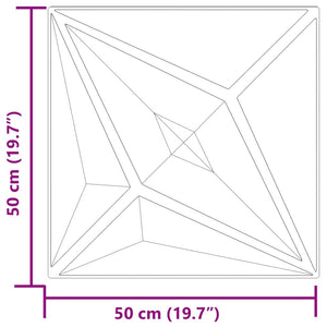 Πάνελ Τοίχου 24 τεμ. Γκρι Σχέδιο Αστέρι 50x50 εκ. 6 μ² XPS