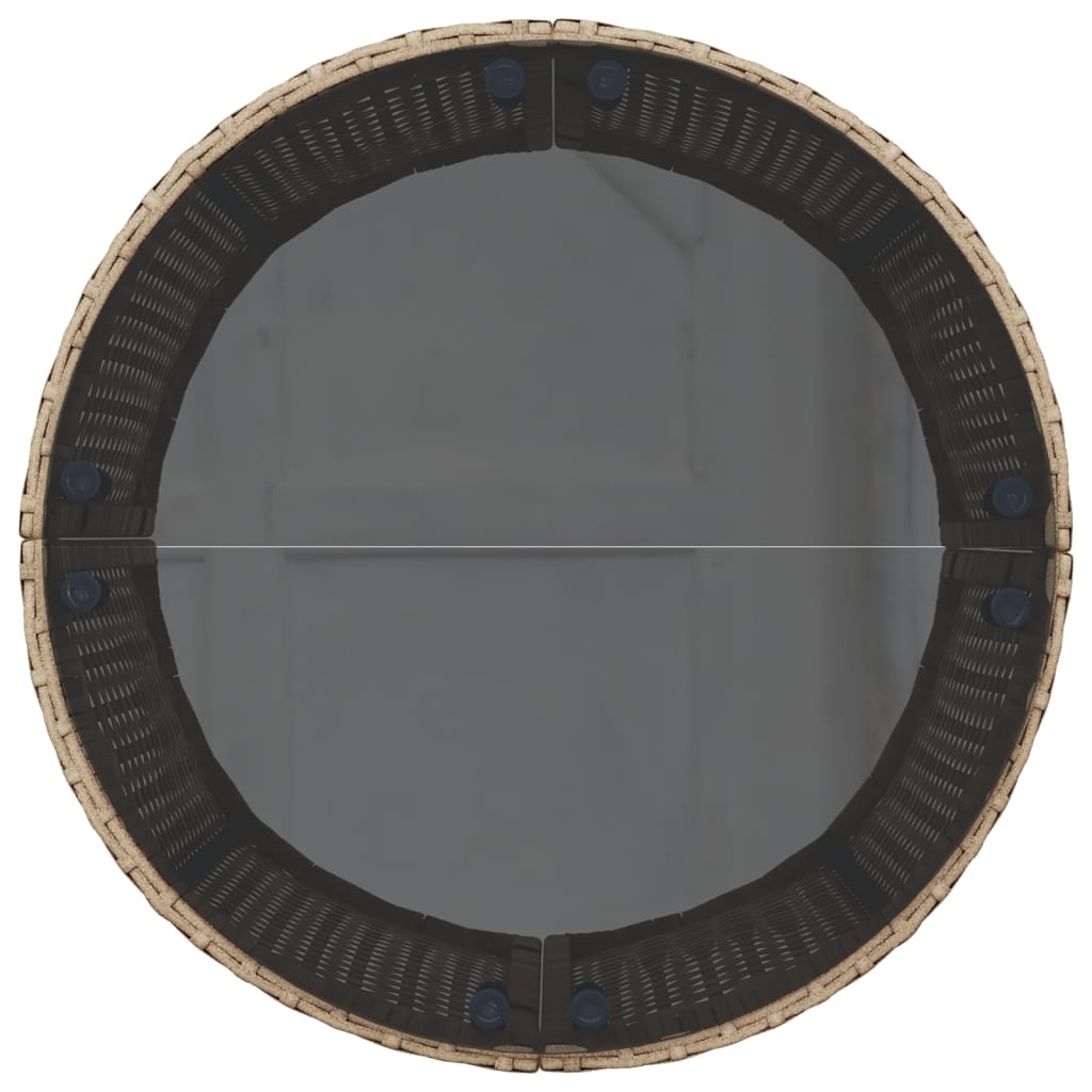 Καναπές Κήπου Ημικυκλικός Μπεζ Συνθ. Ρατάν Τραπέζι/Μαξιλάρια