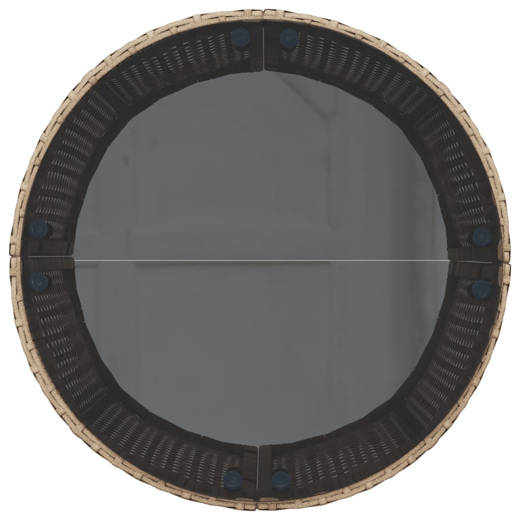 Καναπές Κήπου Στρογγυλός Μπεζ Συνθ. Ρατάν Τραπέζι + Μαξιλάρια