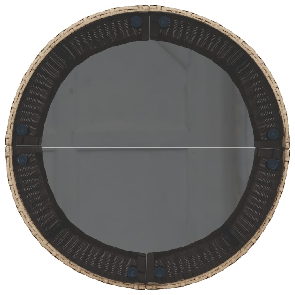 Καναπές Κήπου Στρογγυλός Μπεζ Συνθ. Ρατάν Τραπέζι + Μαξιλάρια