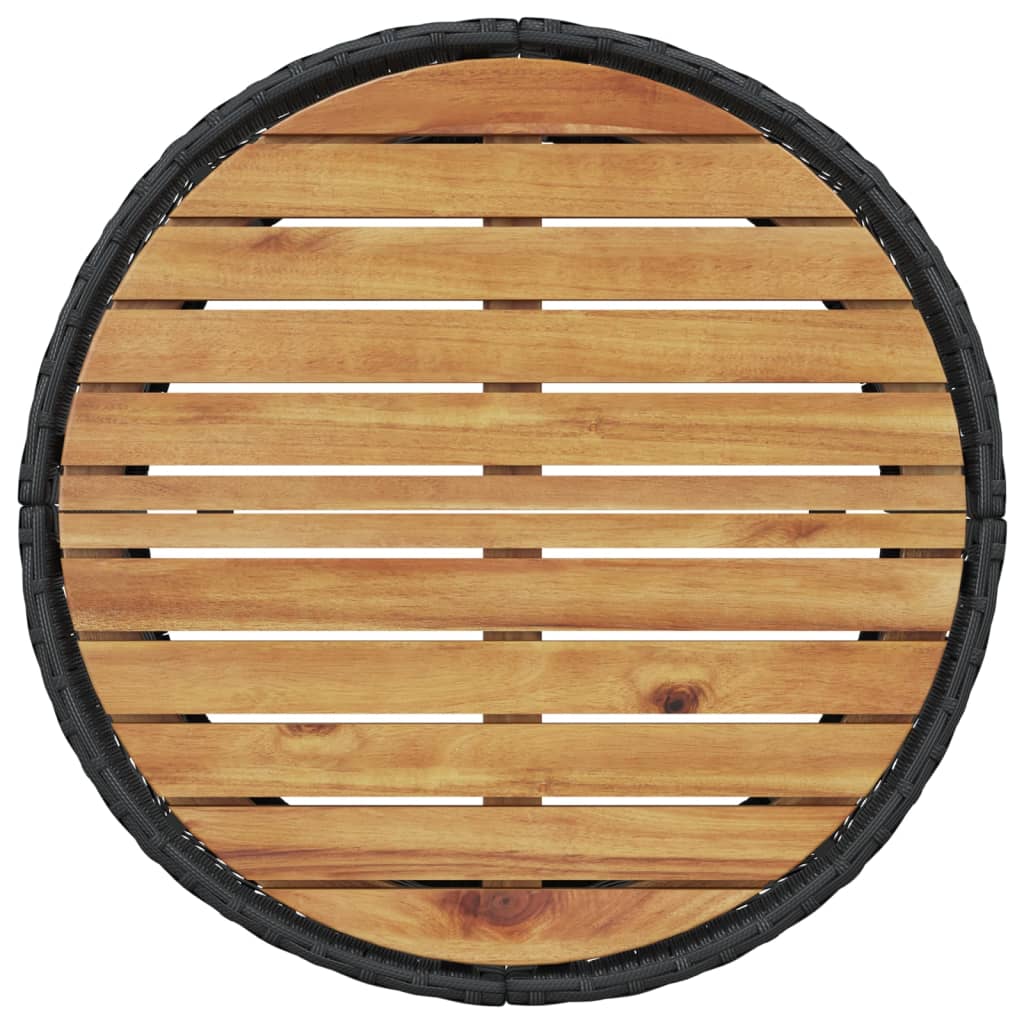 Καναπές Κήπου Στρογγυλός Μαύρος Συνθ. Ρατάν Τραπέζι + Μαξιλάρια