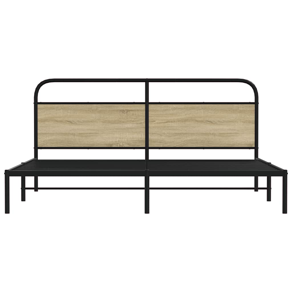 Σκελετός Κρεβ. Χωρίς Στρώμα Sonoma Δρυς 183x213 εκ. Μεταλλικό