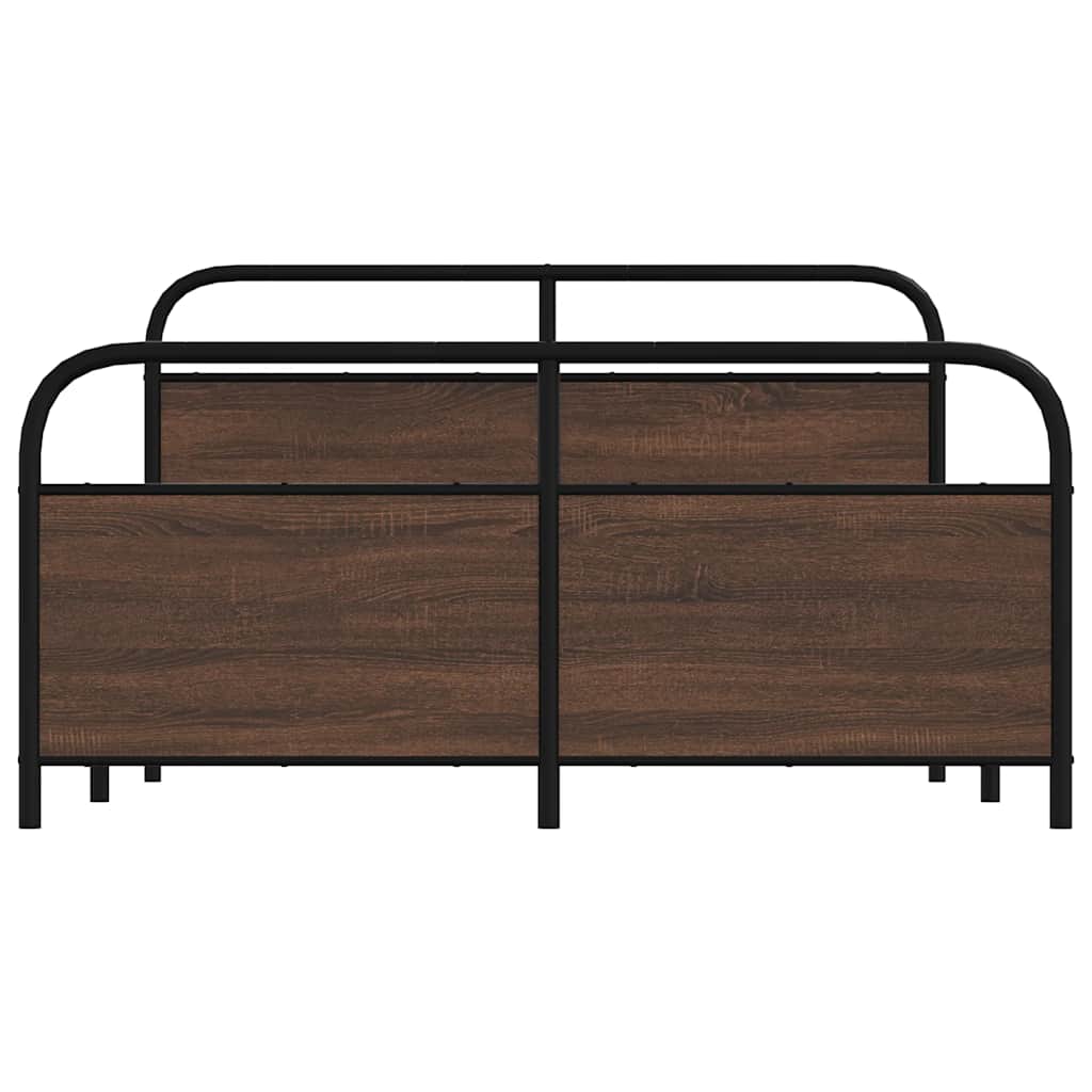 Σκελετός Κρεβ. Χωρίς Στρώμα Καφέ Δρυς 160x200 εκ. Μεταλλικό