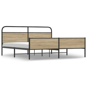 Σκελετός Κρεβ. Χωρίς Στρώμα Καπνιστή Δρυς 193x203 εκ. Μεταλλικό