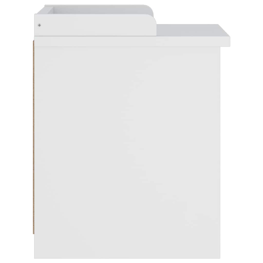 Πάγκος διαδρόμου "SANDNES" Λευκό 45x40x50 εκ. Πεύκο μασίφ ξύλο