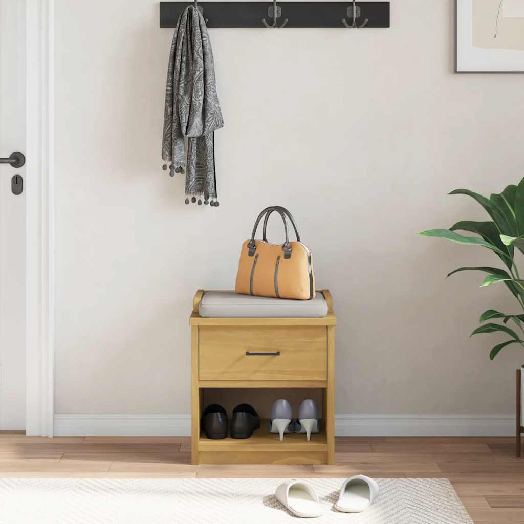 Πάγκος διαδρόμου "SANDNES" 45x40x50 εκ.Πεύκο μασίφ ξύλο