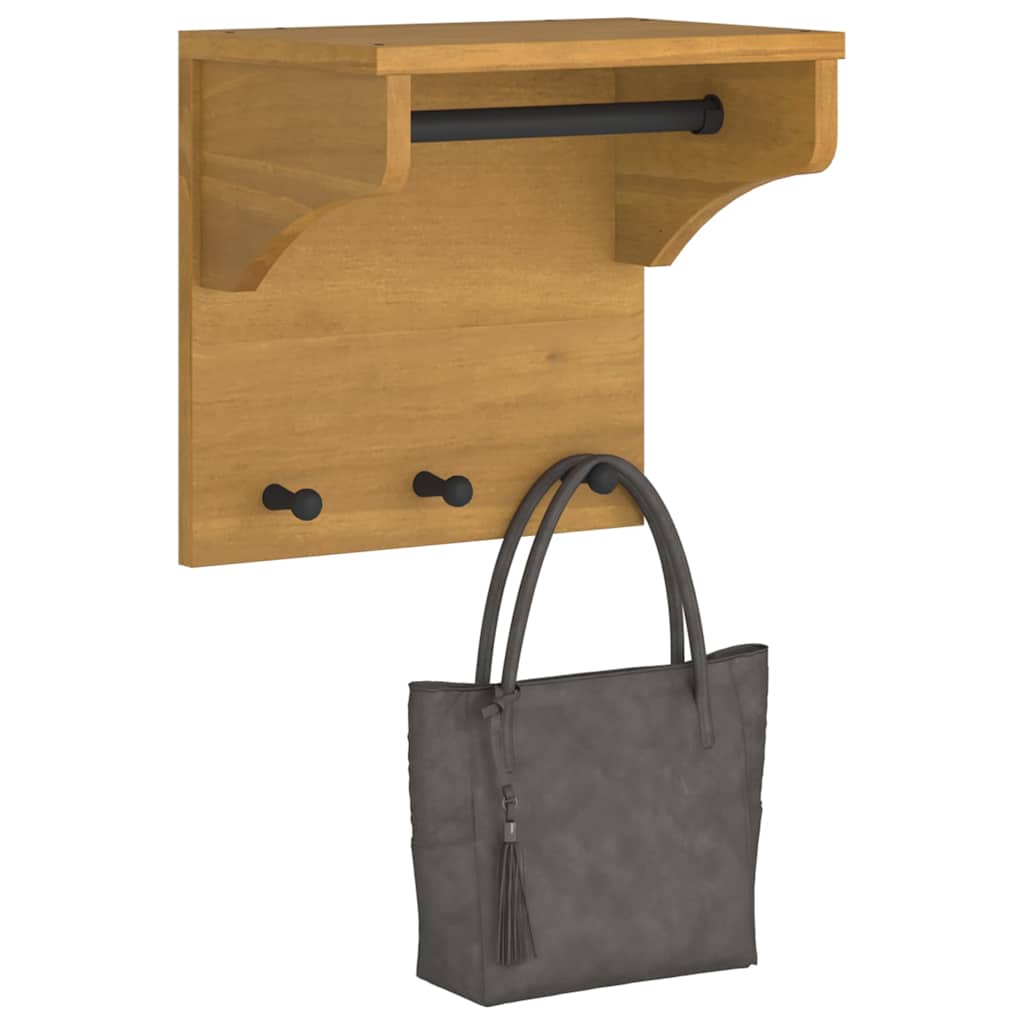 Επίτοιχη κρεμάστρα παλτών SANDNES 43x30x42 εκ. Πεύκο μασίφ ξύλο