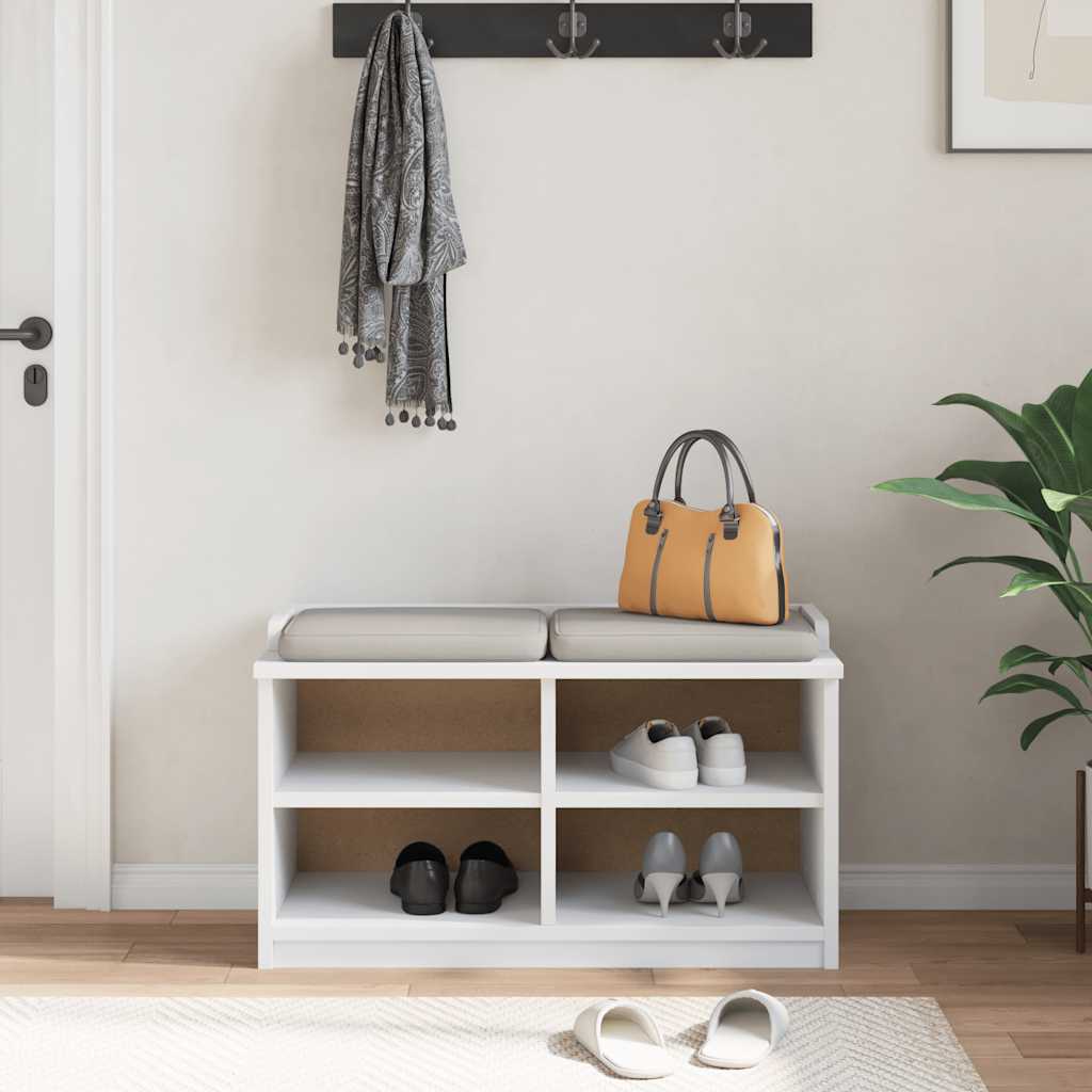 Πάγκος διαδρόμου "SANDNES" Λευκό 87x40x50 εκ. Πεύκο ξύλο