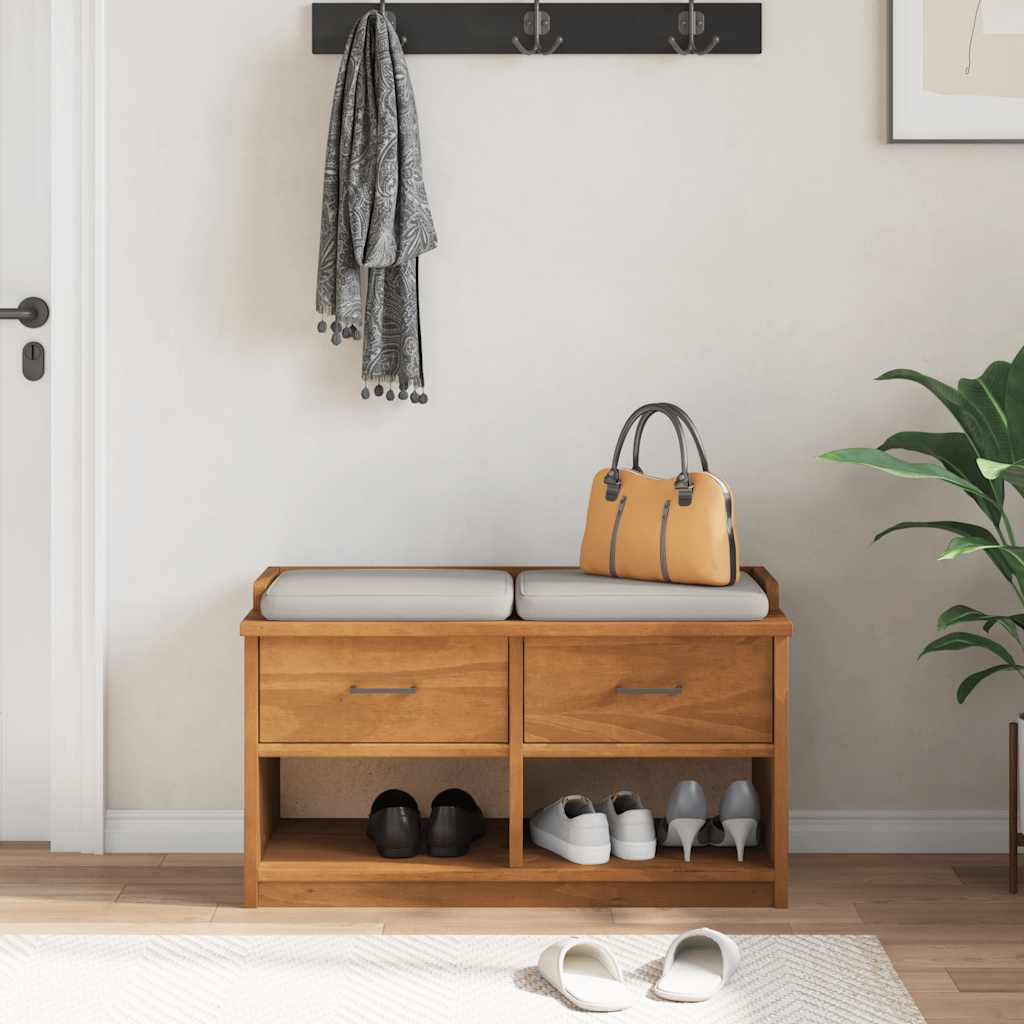 Πάγκος διαδρόμου "SANDNES" 87x40x50 εκ. Πεύκο μασίφ ξύλο