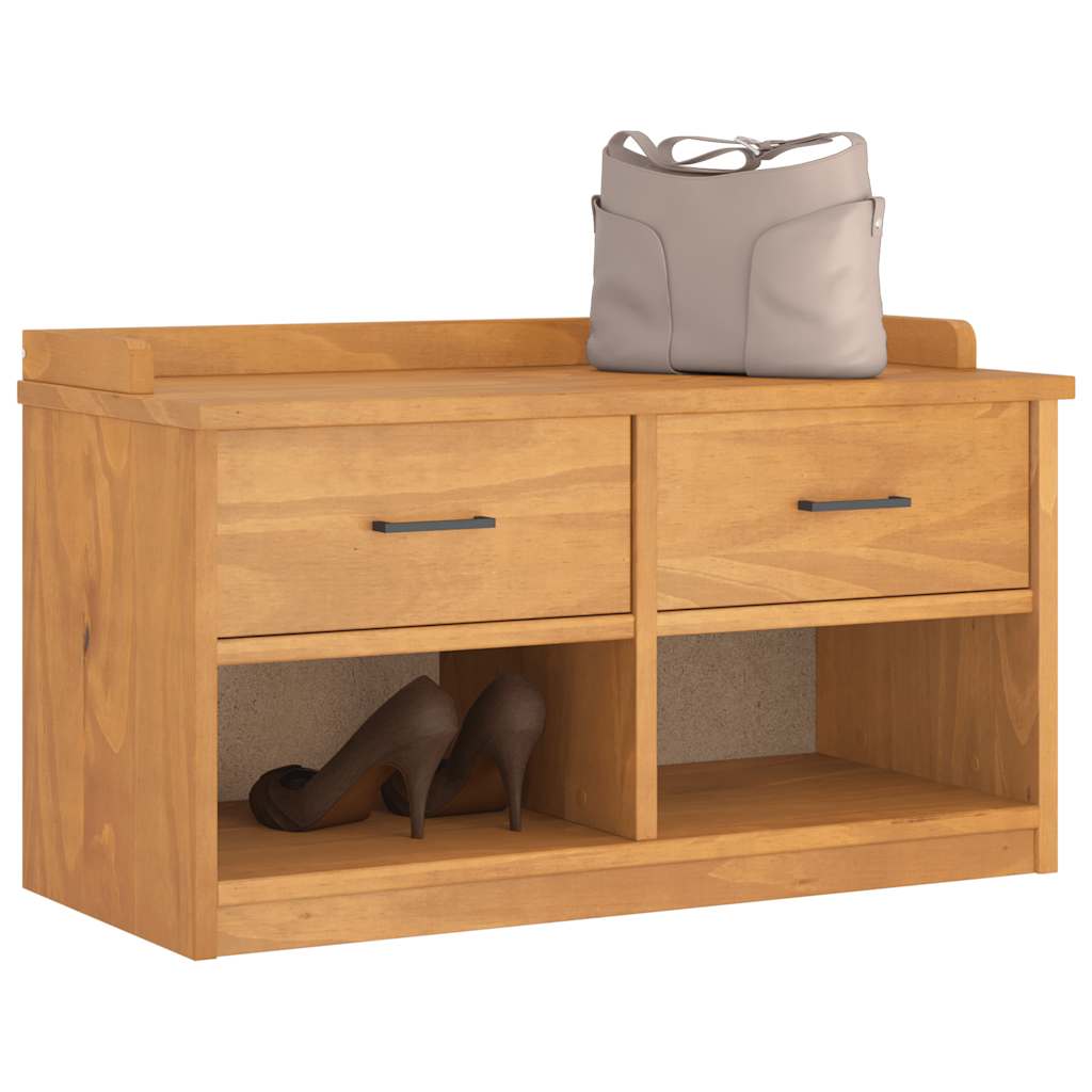 Πάγκος διαδρόμου "SANDNES" 87x40x50 εκ. Πεύκο μασίφ ξύλο