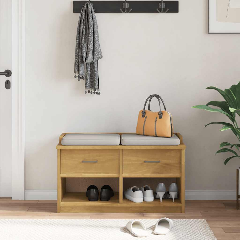 Πάγκος διαδρόμου "SANDNES" 87x40x50 εκ. Πεύκο μασίφ ξύλο