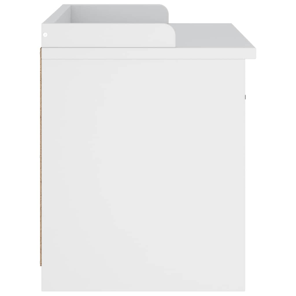 Πάγκος διαδρόμου "SANDNES" Λευκό 87x40x50 εκ. Πεύκο μασίφ ξύλο