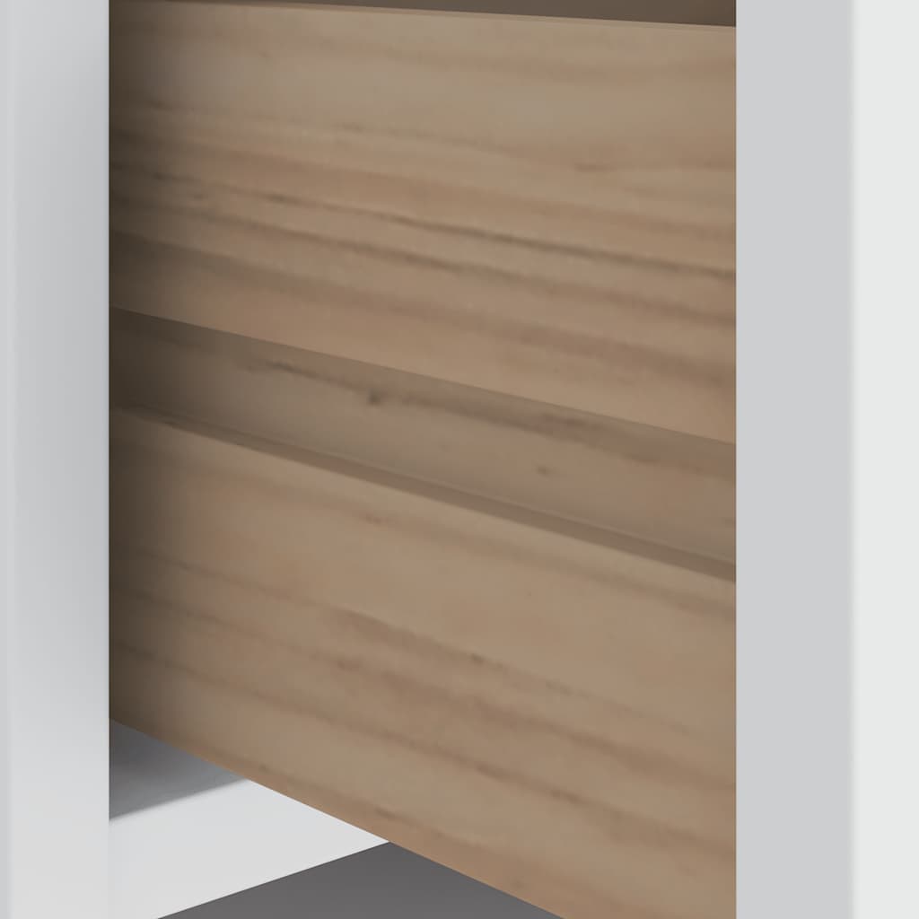 Πάγκος διαδρόμου "SANDNES" Λευκό 87x40x50 εκ. Πεύκο μασίφ ξύλο