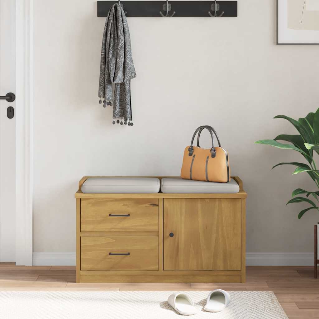 Πάγκος διαδρόμου "SANDNES" 87x40x50 εκ. Πεύκο μασίφ ξύλο