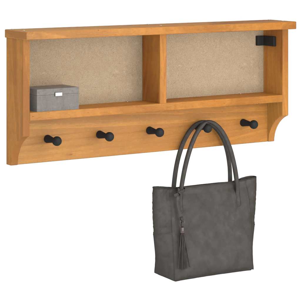 Επίτοιχη κρεμάστρα παλτών SANDNES 87x12x35 εκ. Πεύκο μασίφ ξύλο