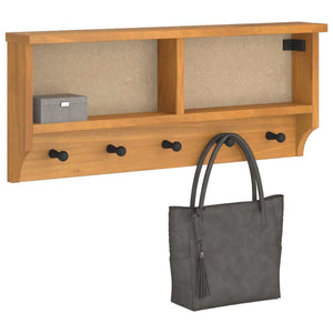 Επίτοιχη κρεμάστρα παλτών SANDNES 87x12x35 εκ. Πεύκο μασίφ ξύλο