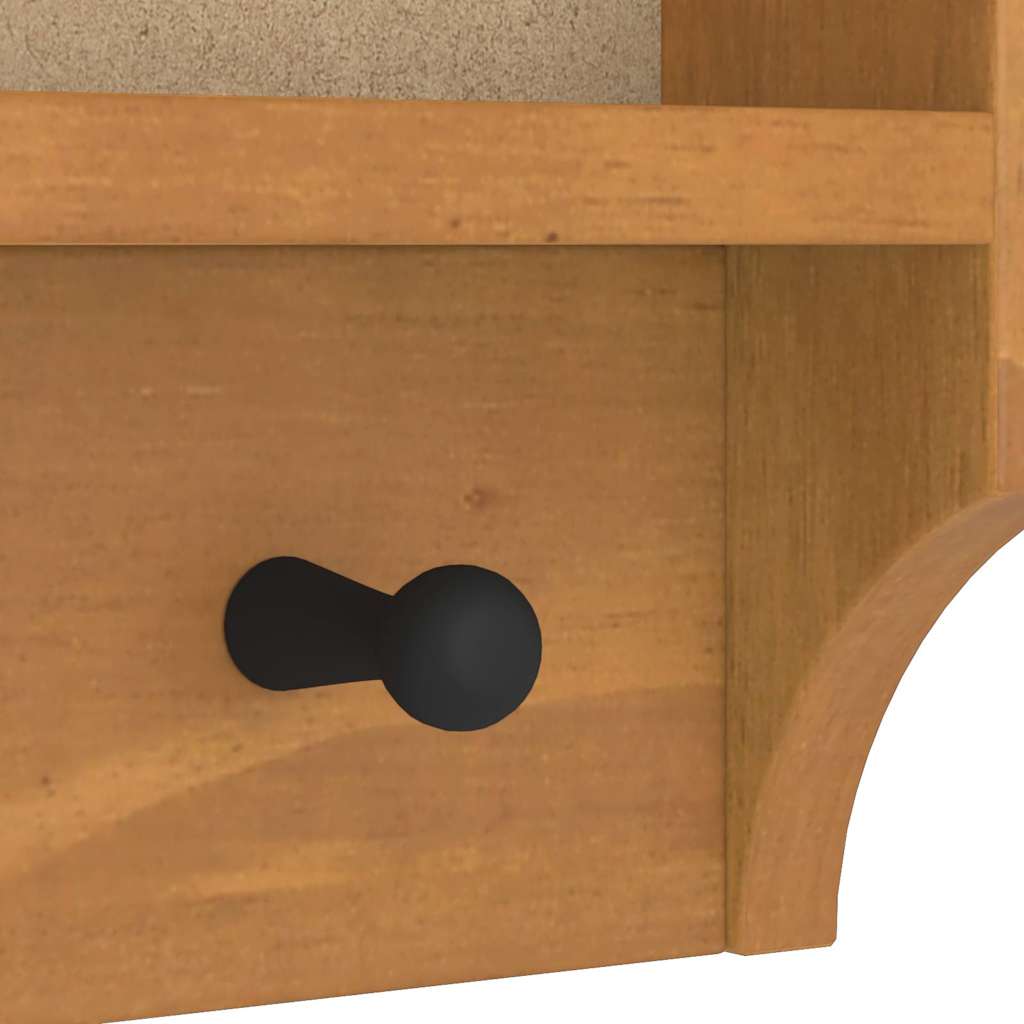 Επίτοιχη κρεμάστρα παλτών SANDNES 87x12x35 εκ. Πεύκο μασίφ ξύλο