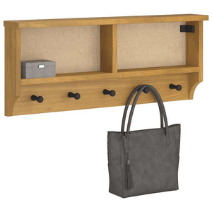 Επίτοιχη κρεμάστρα παλτών SANDNES 87x12x35 εκ. Πεύκο μασίφ ξύλο