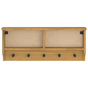 Επίτοιχη κρεμάστρα παλτών SANDNES 87x12x35 εκ. Πεύκο μασίφ ξύλο