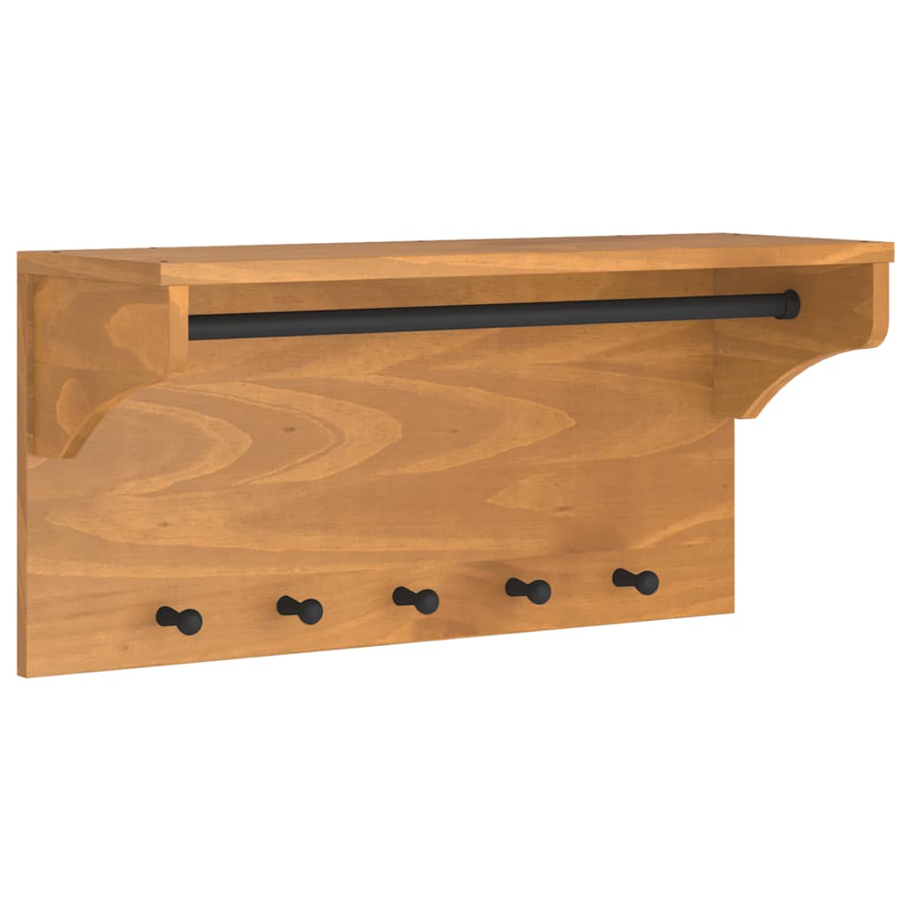 Επίτοιχη κρεμάστρα παλτών SANDNES 87x30x42 εκ. Πεύκο μασίφ ξύλο