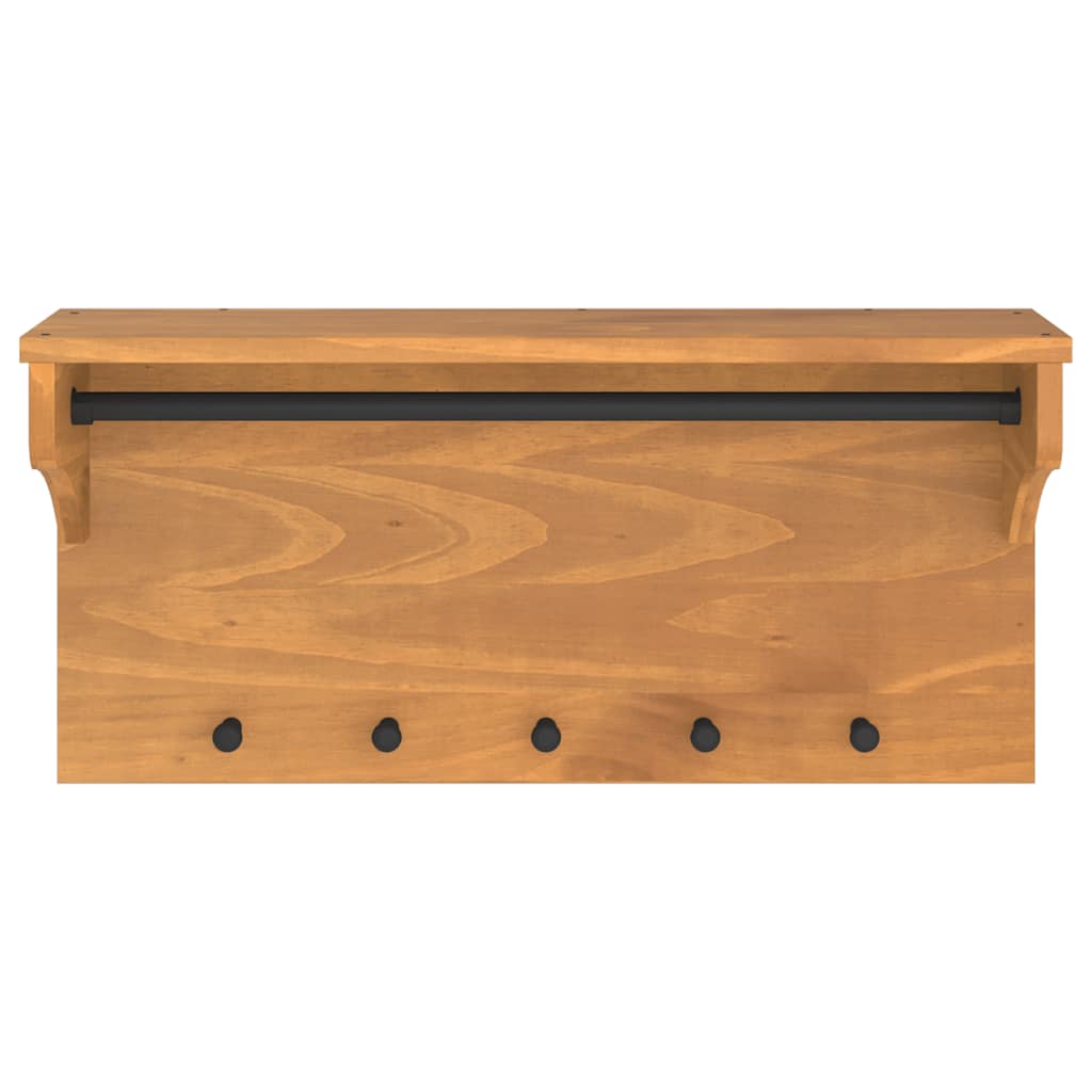 Επίτοιχη κρεμάστρα παλτών SANDNES 87x30x42 εκ. Πεύκο μασίφ ξύλο