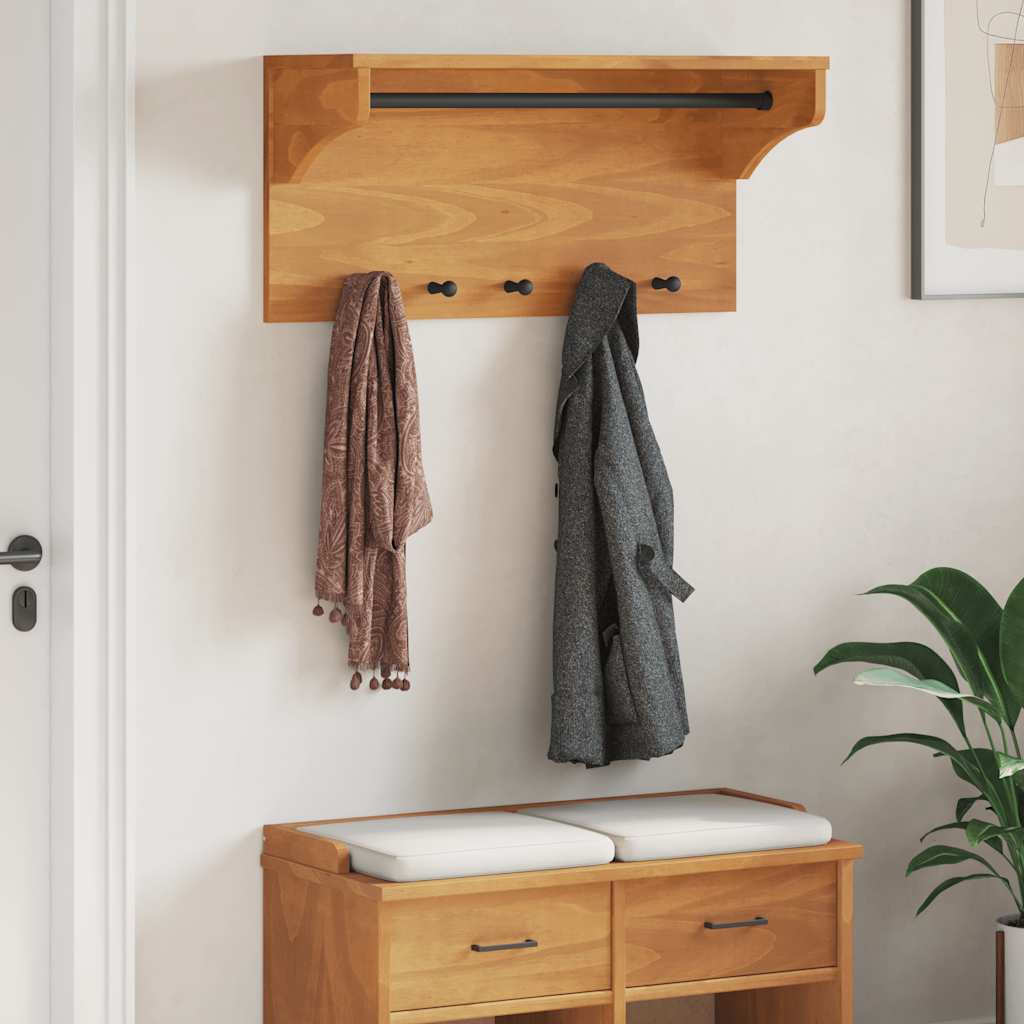 Επίτοιχη κρεμάστρα παλτών SANDNES 87x30x42 εκ. Πεύκο μασίφ ξύλο
