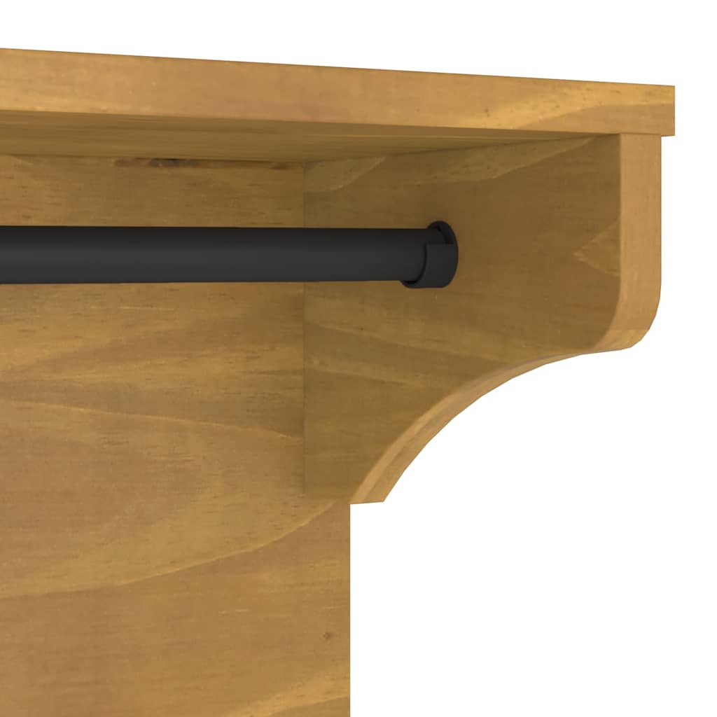 Επίτοιχη κρεμάστρα παλτών SANDNES 87x30x42 εκ. Πεύκο μασίφ ξύλο - Pakobazaar