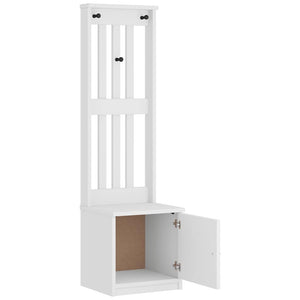 Δέντρο χωλ SANDNES Λευκό 45x40x159,5 εκ. Πεύκο μασίφ ξύλο
