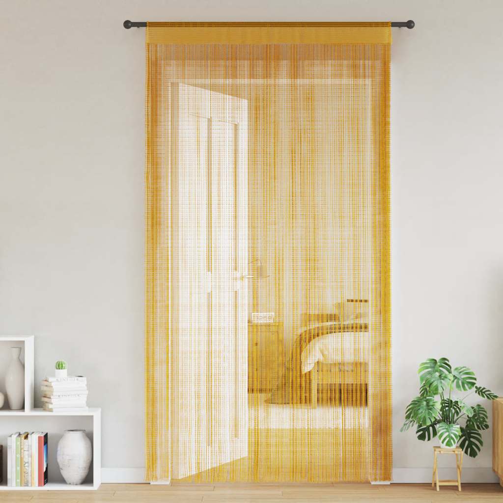 Κουρτίνες String 2 τεμάχια Χρυσό 140x250 cm - Pakobazaar